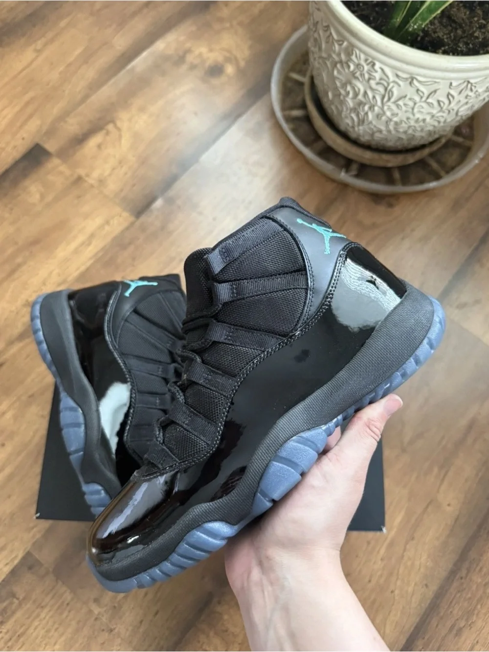 Jordan 11 Retro Black with Teal Accents